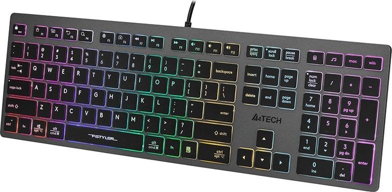 Tastierë A4Tech FSTYLER, me kabllo, US, grafit