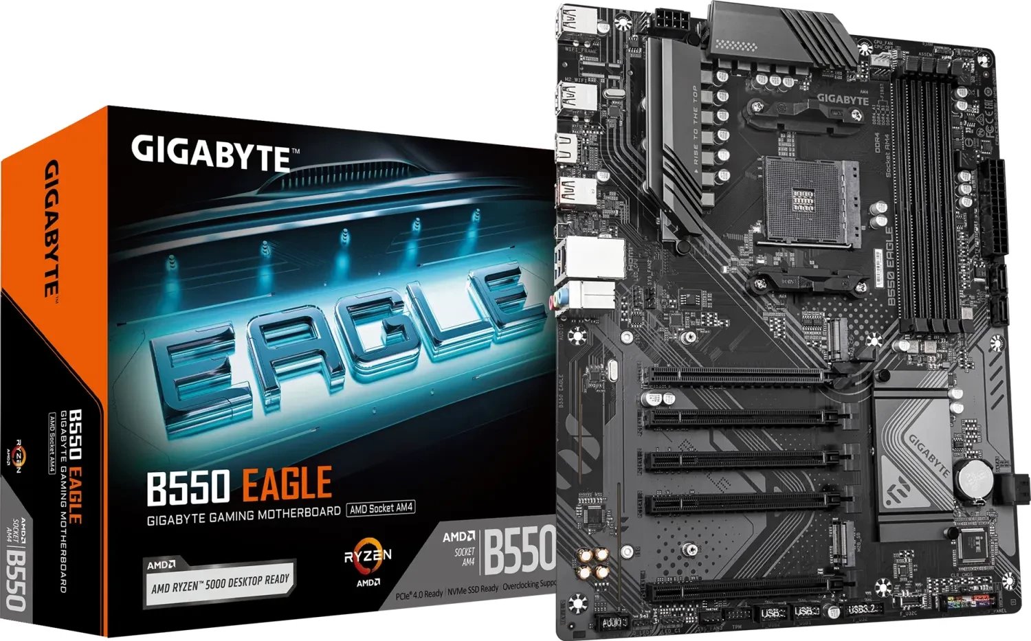 Pllakë amë Gigabyte B550 Eagle, ATX AM4, DDR4 3200MHz, 2x M.2, 1GbE LAN