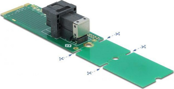 Adapter PCI Express Delock M.2 SAS HD SFF-8643, e gjelbër