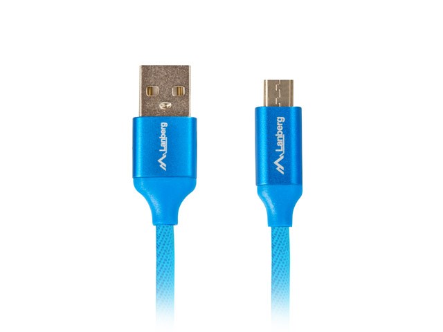 Kabllo Lanberg, USB A / micro USB B, 1 m, e kaltër