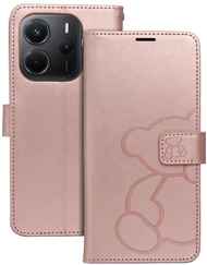 Këllëf libër MEZZO për Xiaomi Redmi Note 14 4G, motiv arush, rozë gold