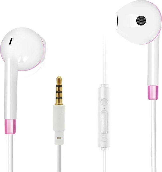Kufje me kabllo 2GO 795965, in ear, për thirrje dhe muzikë, rozë e bardhë