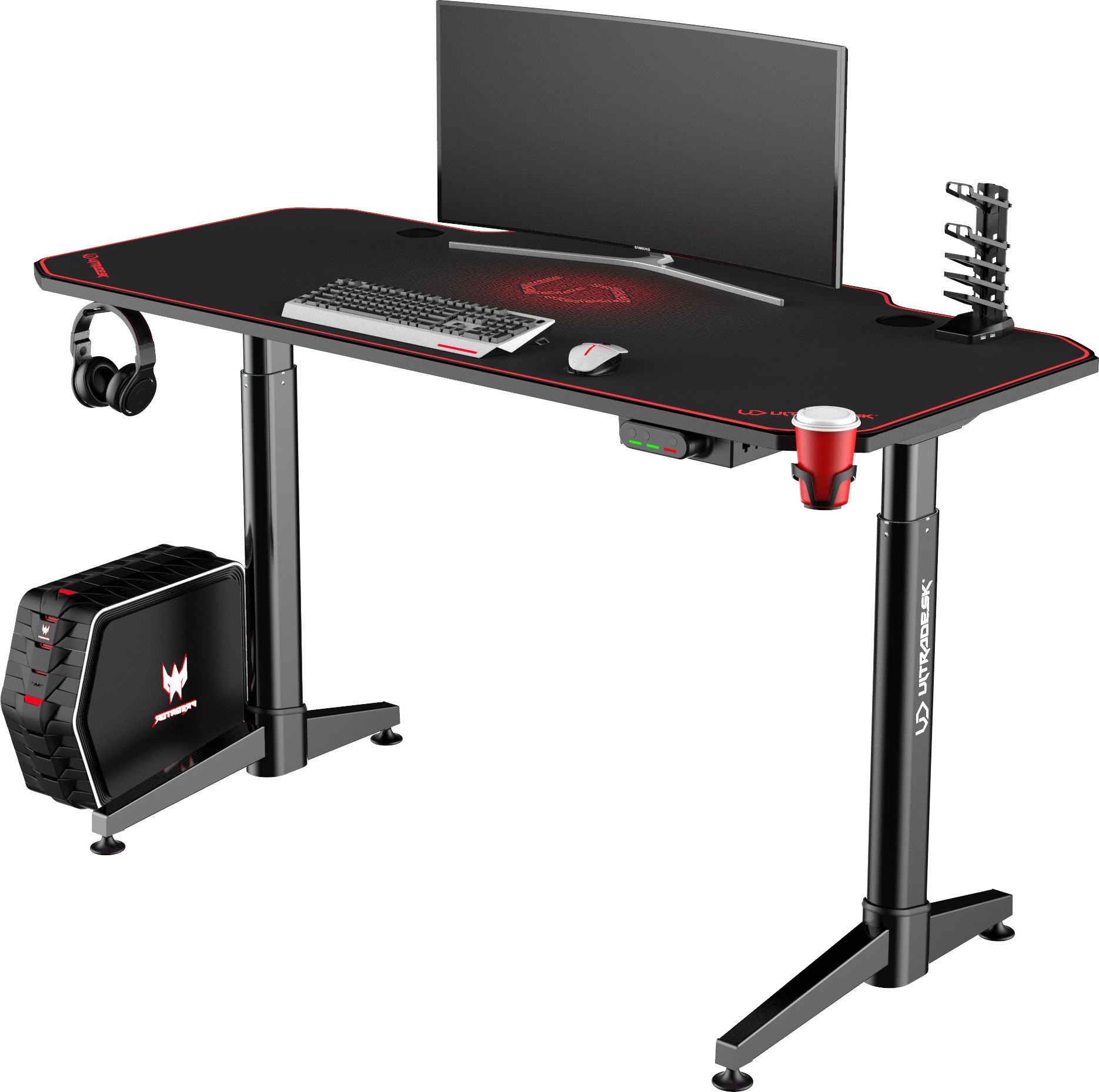 Tavolinë kompjuteri Ultradesk Level, e zezë / kuqe
