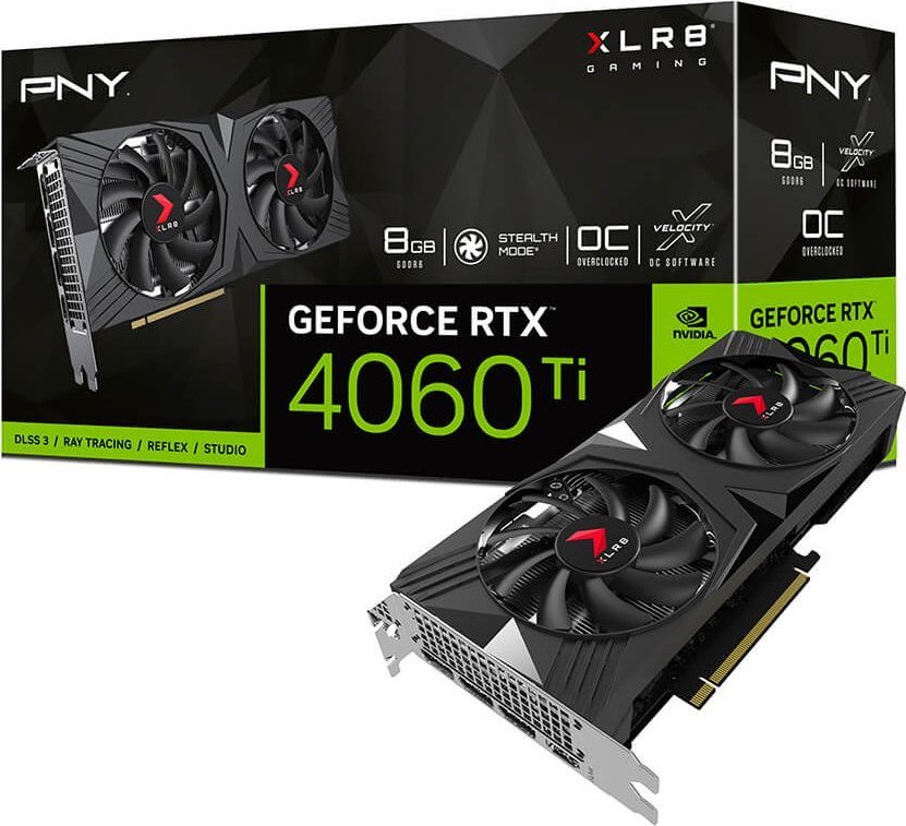 Kartelë grafike PNY GeForce RTX 4060 Ti XLR8 Gaming Verto OC Dual Fan 8GB GDDR6