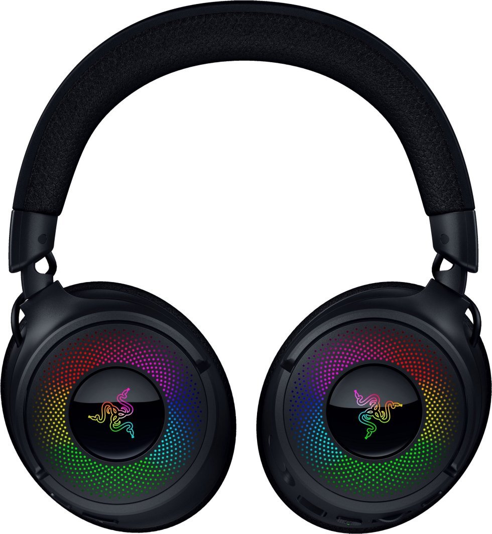 Kufje gaming Razer Kraken V4 Wireless, pa tela, RGB, të zeza