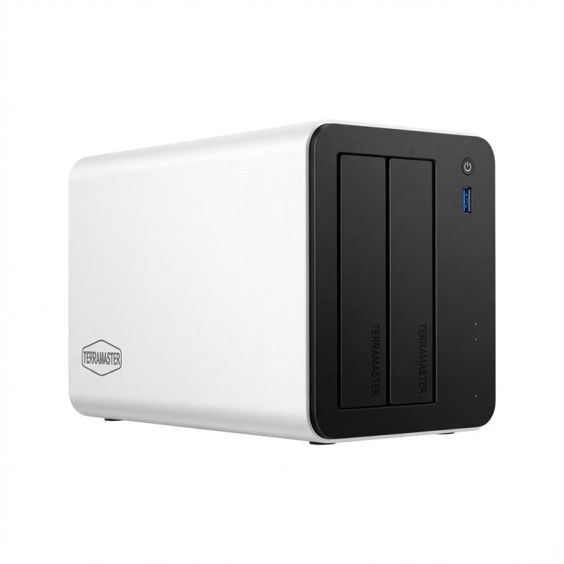 NAS TerraMaster F2-425 Plus, 2 слота HDD SSD, 8GB DDR5, бело и црно