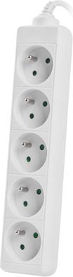Prizë zgjatuese Lanberg PS0-05E-0150-W, 5 dalje, kabllo 1.5m, e bardhë
