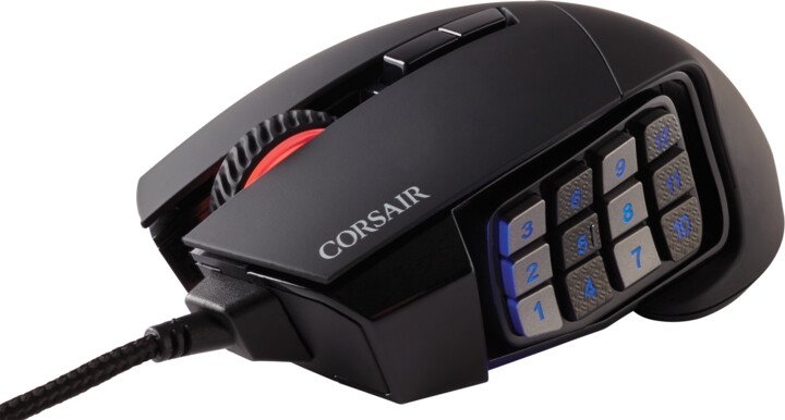 Mouse gaming Corsair Scimitar RGB Elite, 18000 DPI, 17 butona programueshëm, i zi