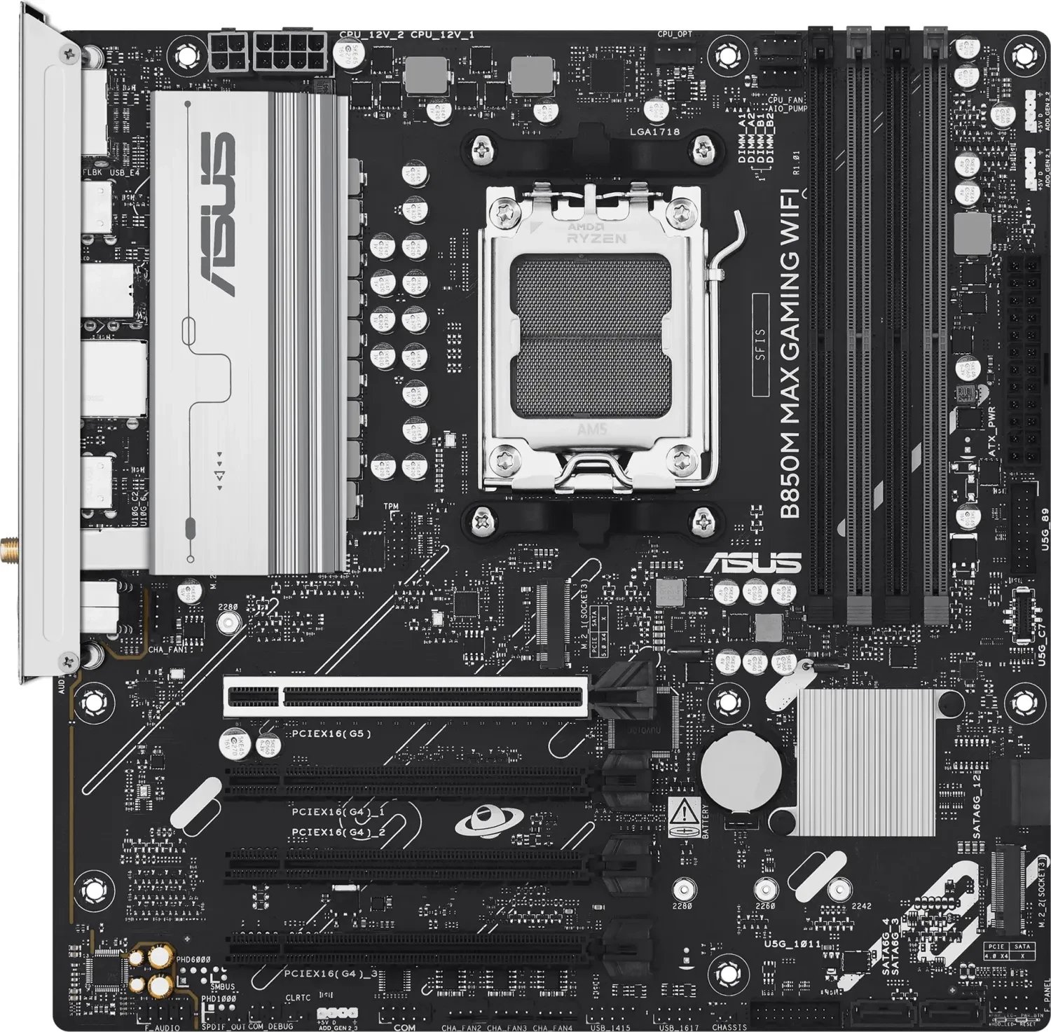 Pllakë amë ASUS B850M Max Gaming WiFi, DDR5, Micro ATX, e zezë