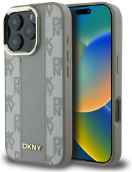 Mbështjellës telefoni DKNY Checkered Pattern MagSafe, për iPhone 16 Pro, TPU, eco-lëkurë