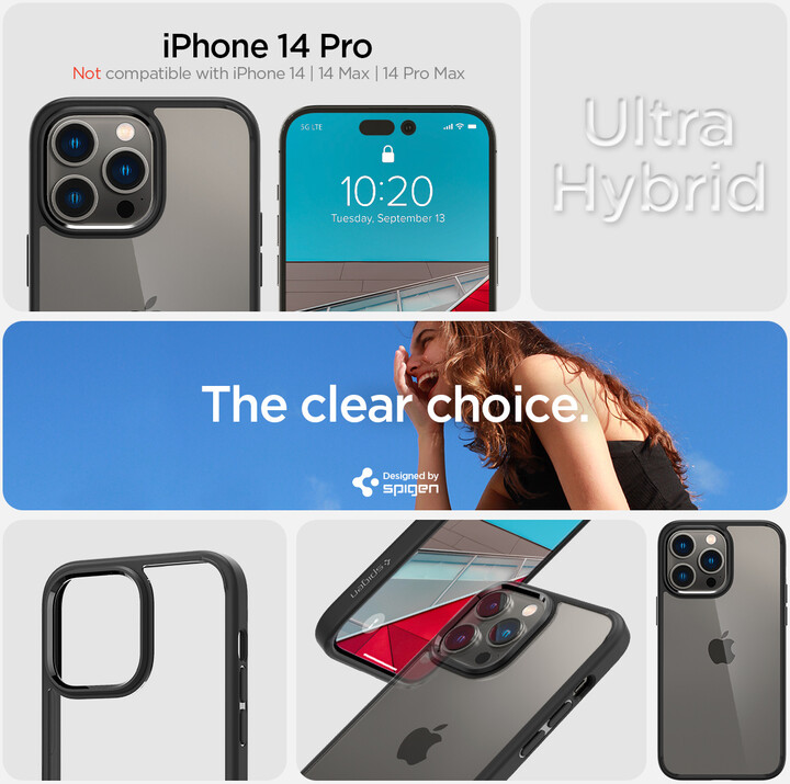 Mbrojtëse Spigen Ultra Hybrid për Apple iPhone 14 Pro, e zezë