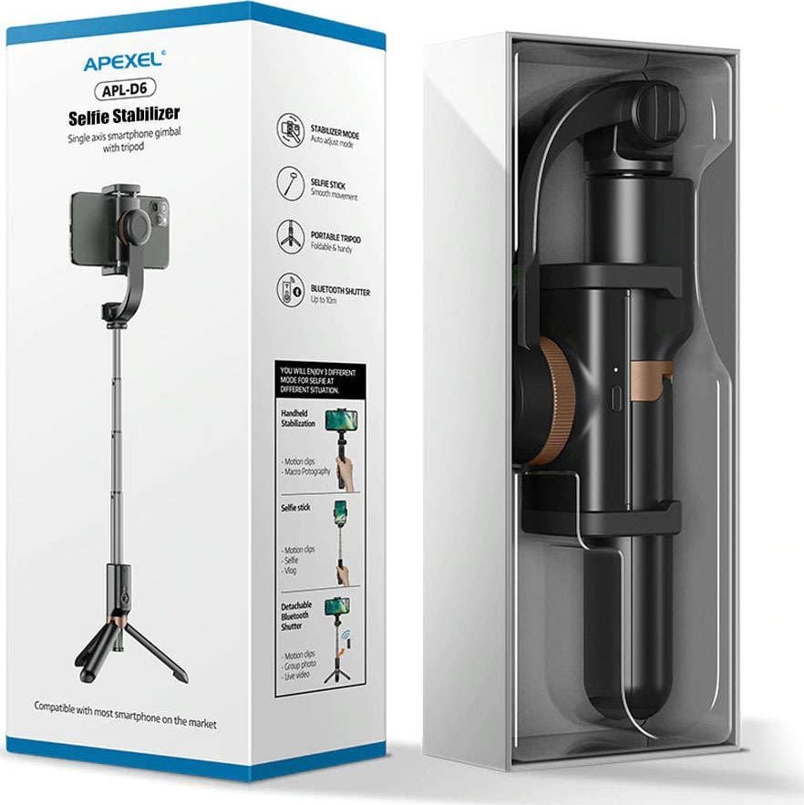 Selfie stick me tripod Apexel APL-D6, Bluetooth, universal për telefon