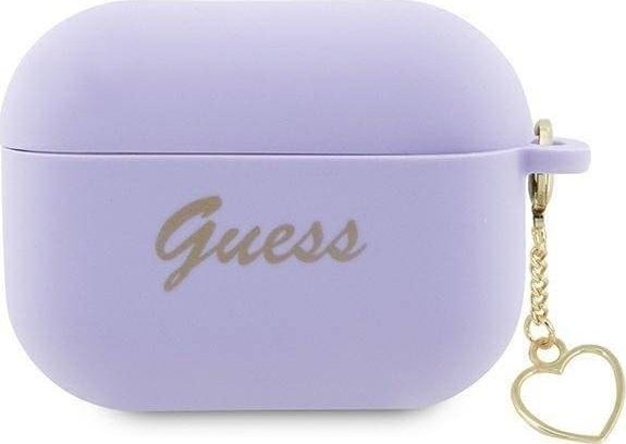 Mbulesë Guess Heart Charm GUAP2LSCHSU për Apple AirPods Pro 2, silikon, vjollcë