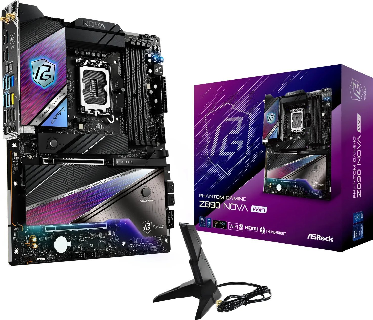 Motherboard Asrock Phantom Gaming Z890 Nova WiFi, Intel LGA1851, DDR5, ATX