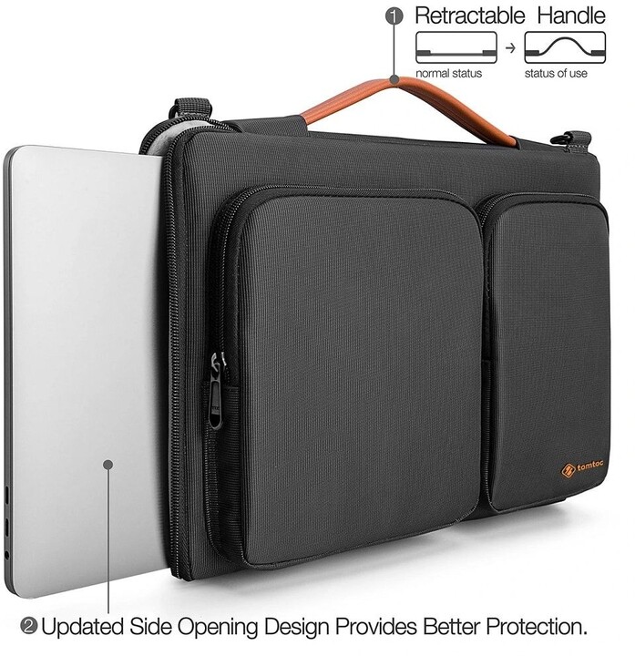 Çantë tomtoc Messenger për MacBook 2019 16", e zezë