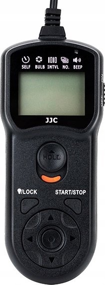 Telekomandë me timer JJC TM-C, me kabllo, ekran LCD, e zezë