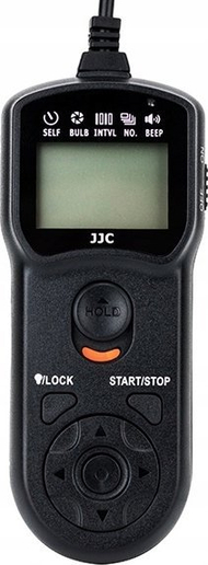 Telekomandë me timer JJC TM-C, me kabllo, ekran LCD, e zezë