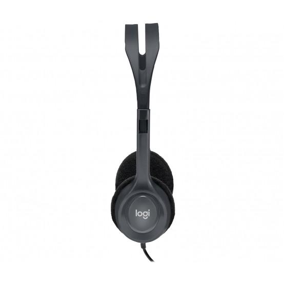Kufje me mikrofon Logitech H111, stereo, me kabllo, 3.5mm, të zeza