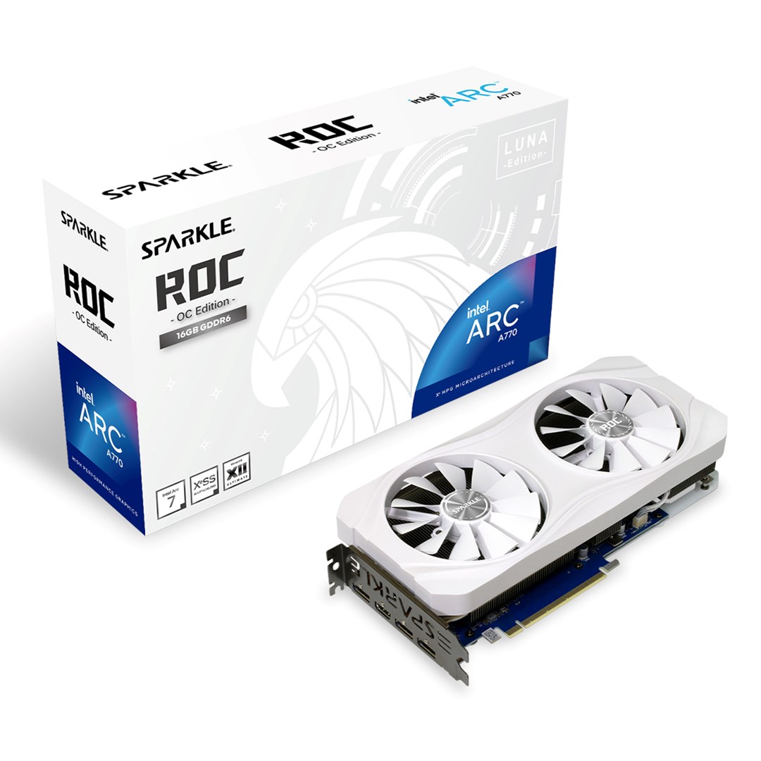 Kartelë grafike Sparkle Arc A770 ROC Luna, 16GB GDDR6, PCIe 4.0, e bardhë