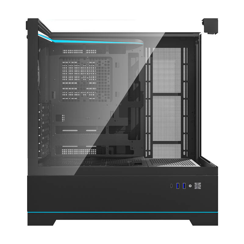 Kuti kompjuteri Darkflash DY450, xham i temperuar, pa ventilatorë, e zezë