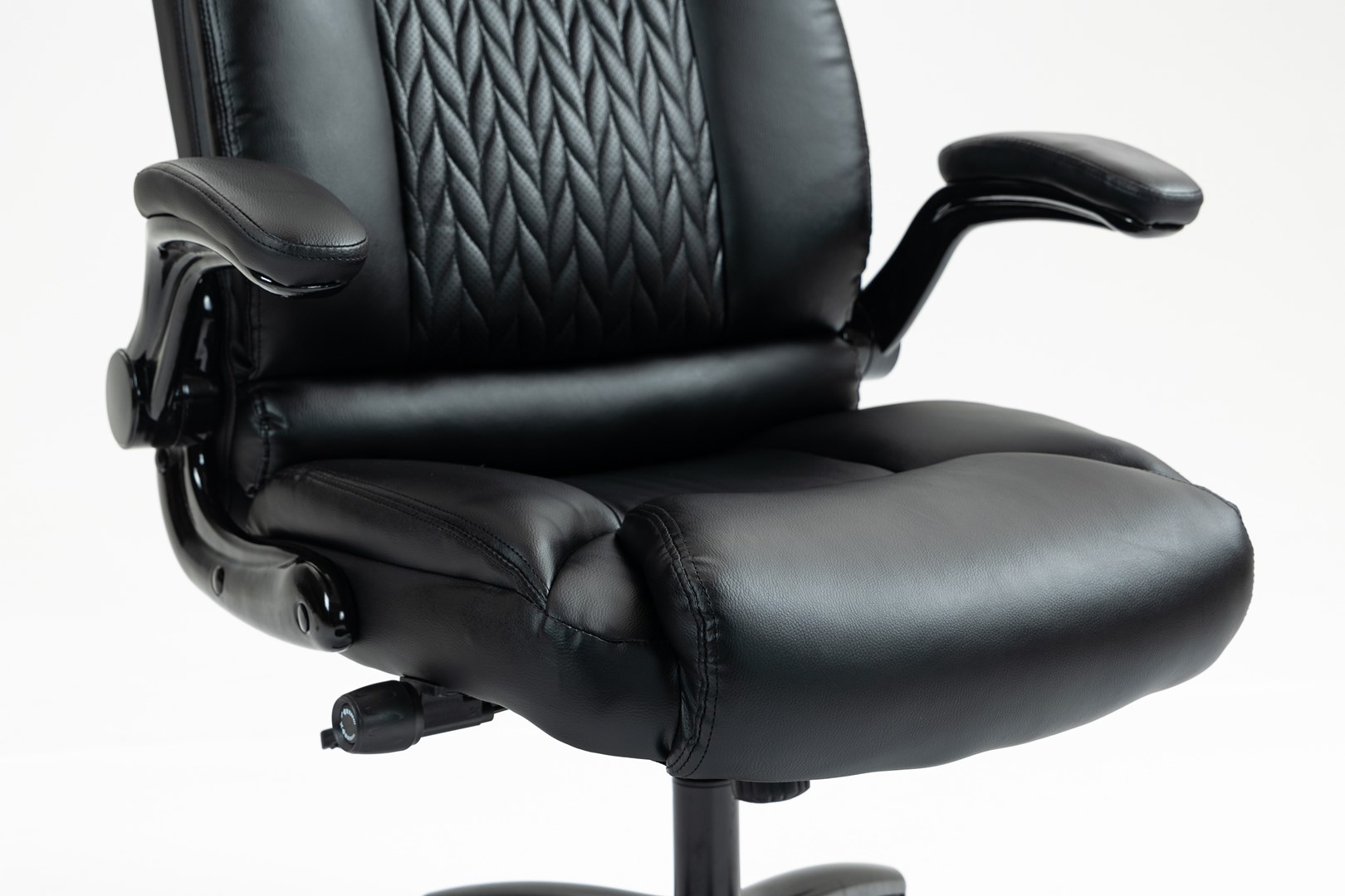 Karrige zyre Activejet YK7406-1, lëkurë dhe tekstil, e zezë