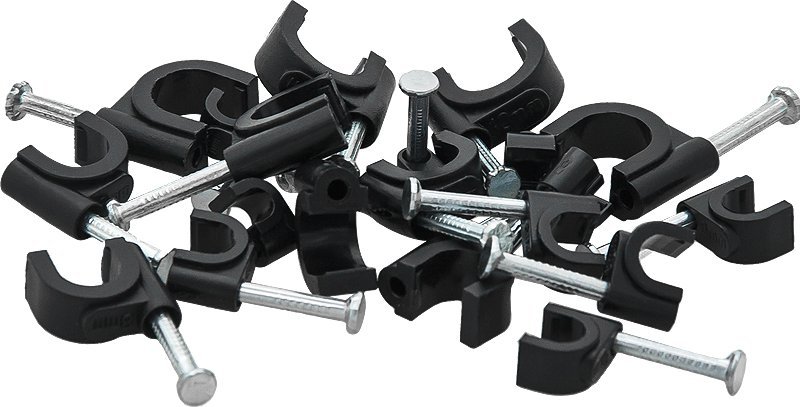 Mbajtëse kabllosh FLOP O 6, diametër 6 mm, set 100 copë, e zezë