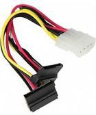 Kabllo SuperMicro Molex - 2x SATA, 0.15m, shumëngjyrëshe