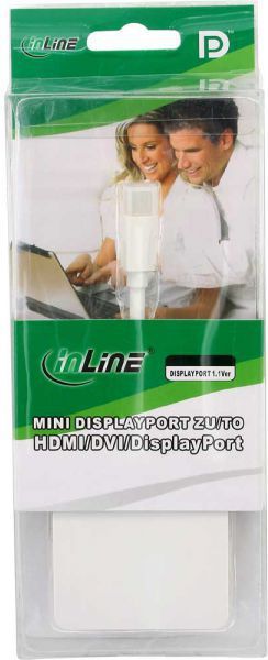 Adapter AV InLine 17195I, Mini DisplayPort në HDMI DVI DisplayPort, i bardhë