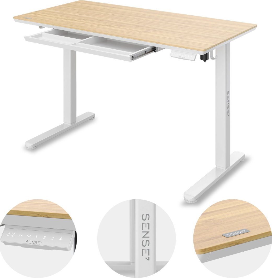 Tavolinë SENSE7 Newai Bamboo, e kaftë/ bardhë