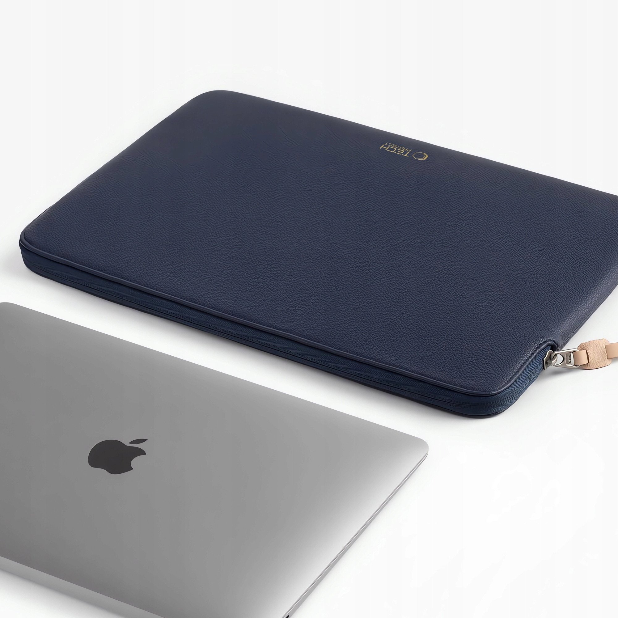 Çantë laptopi Tech-Protect Fleece, 13-14", mbyllje me zinxhir, blu