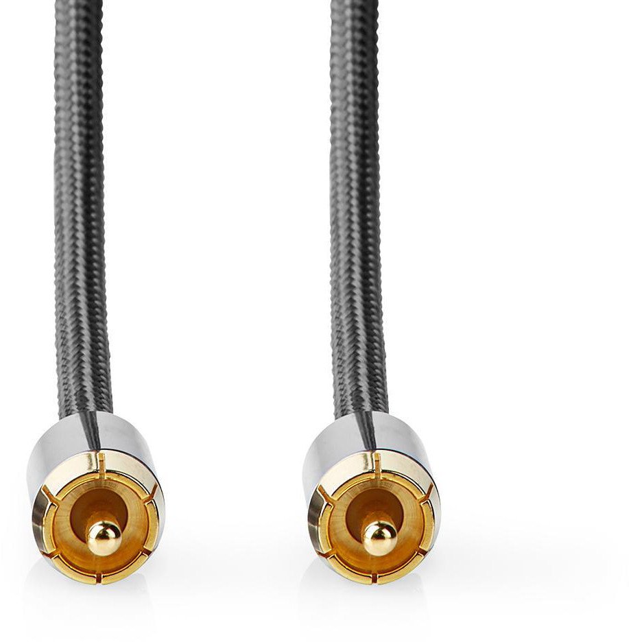 Kabllo subwoofer Nedis Profigold Fabritallic, RCA në RCA, 5m, antracit