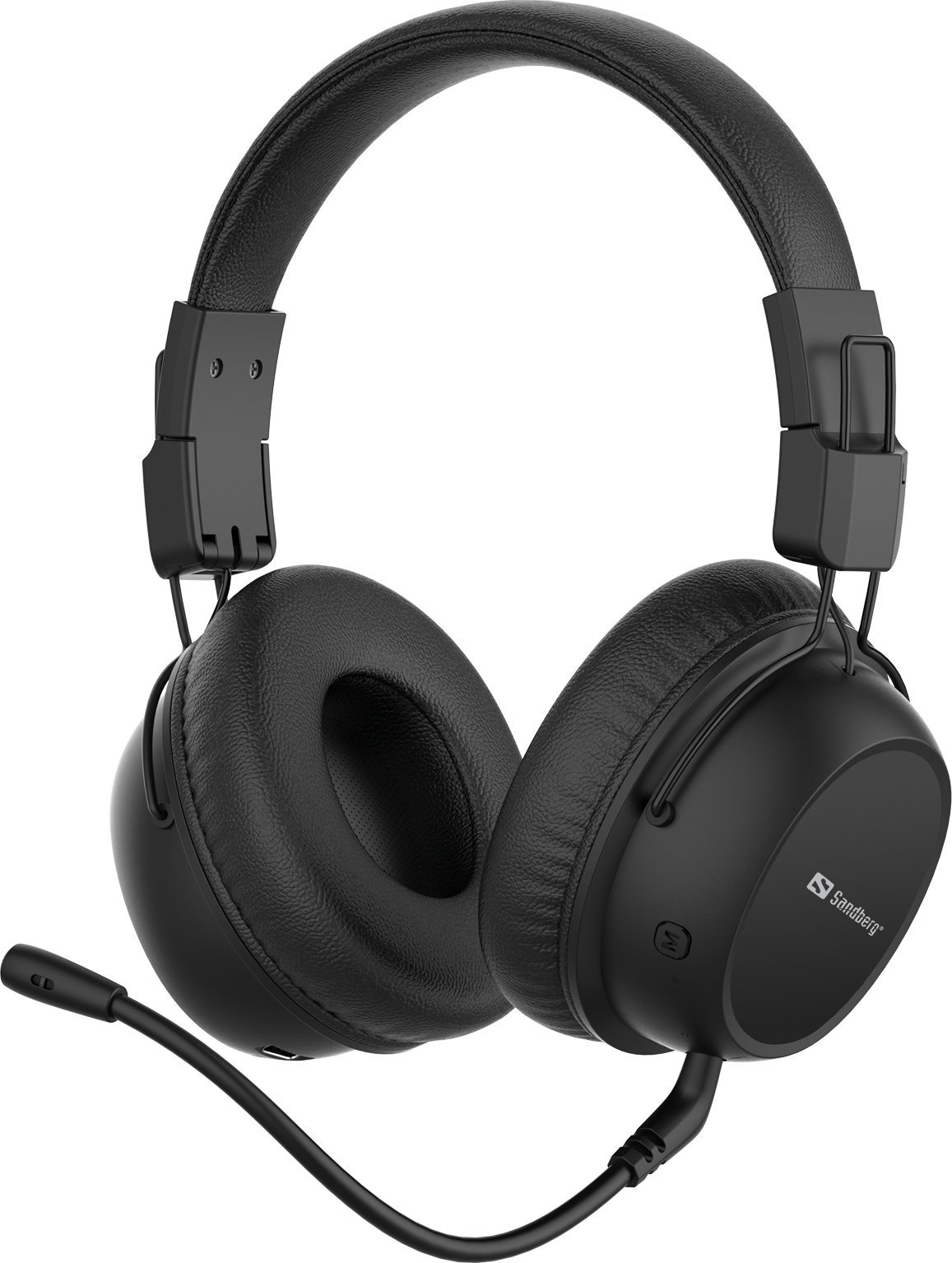 Kufje Bluetooth Sandberg ANC FlexMic 126-36, mikrofon i shkëputshëm, pa tela, të zeza