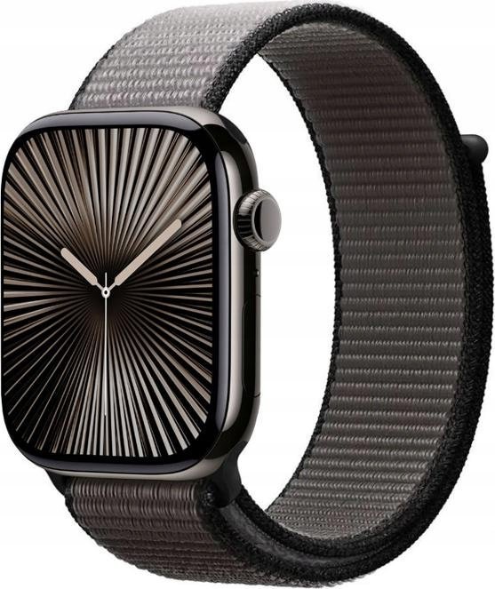 Rrip ore Crong Sport Band për Apple Watch 49mm, najlon, mbyllje me shul, i zi