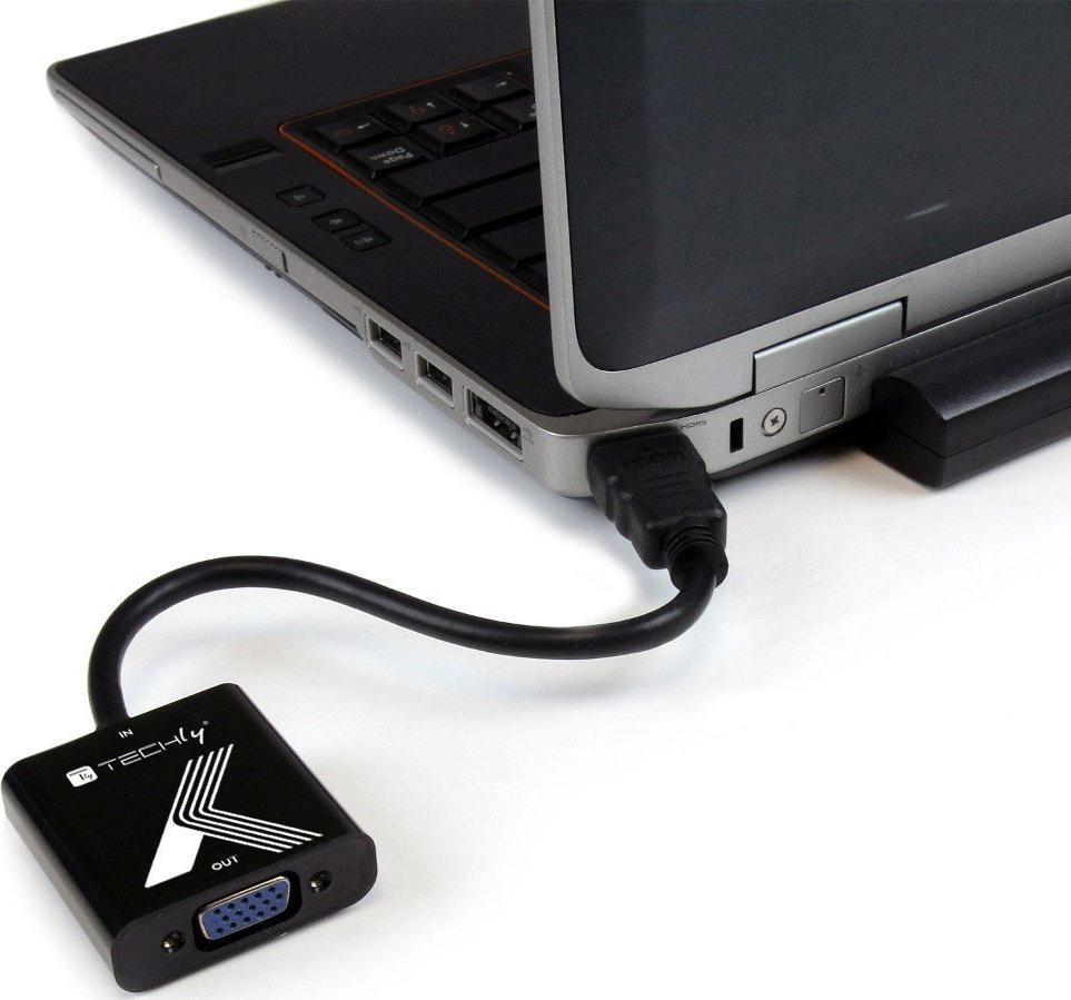 Adapter HDMI në VGA AV Techly IDATA HDMI-VGA2P, 1920x1200, i zi