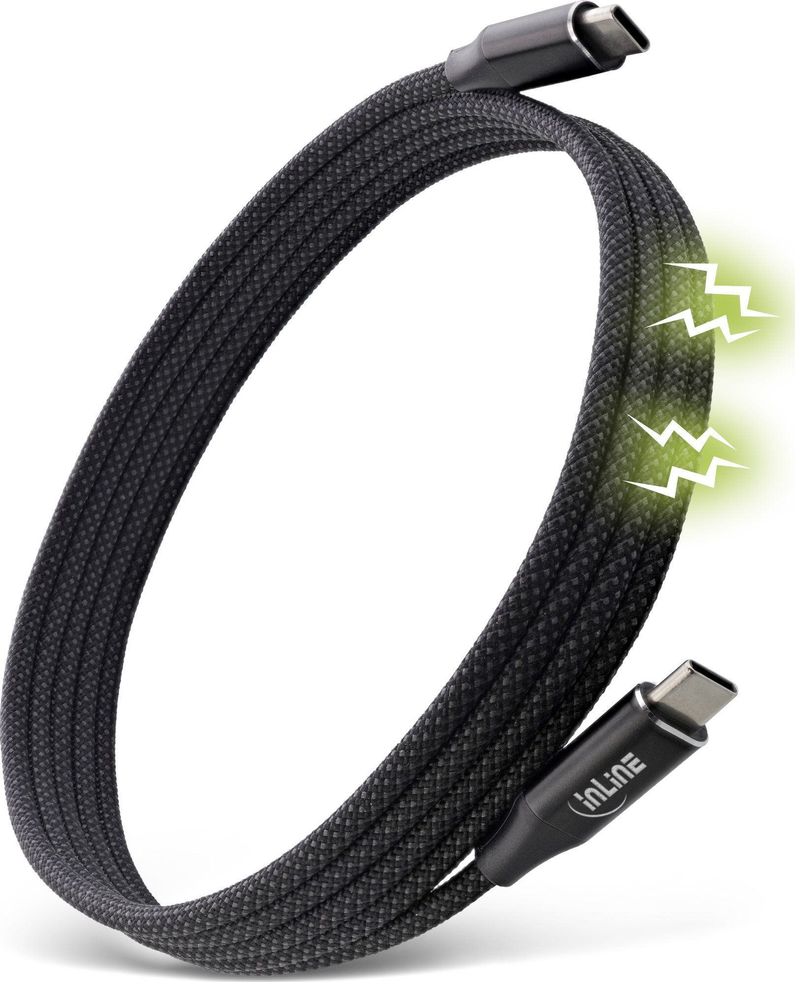 Kabllo magnetik USB C InLine, 100W, 1.5m, i zi