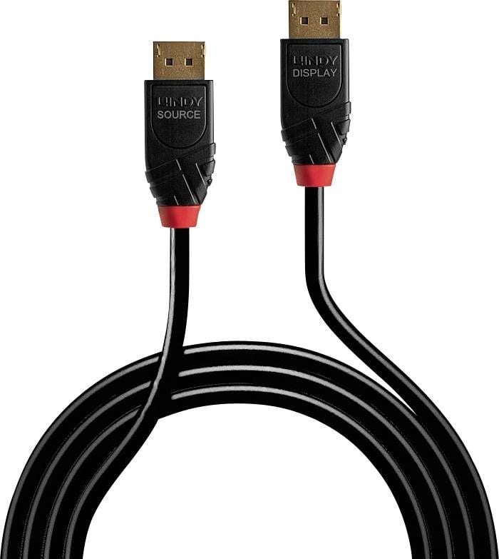 Kabllo DisplayPort Lindy Active 1.4, 10m, 8K 60Hz, e zezë