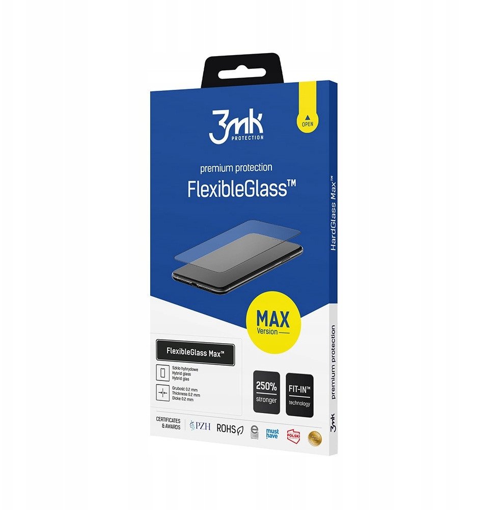 Xham mbrojtës 3MK FlexibleGlass Max për Samsung Galaxy M16 5G, mbulim i plotë ekrani, rezistent ndaj gërvishtjeve, transparent