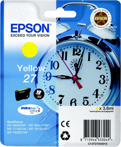 Ngjyrë për printer Epson DURABrite Ultra 27 (C13T27044012), e verdhë