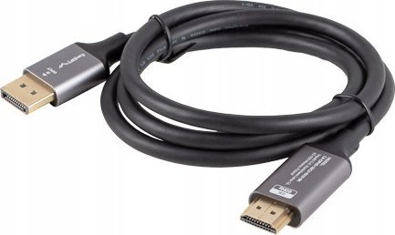 Kabllo Lanberg DisplayPort në HDMI, 1m, 4K 60Hz, e zezë