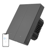 Çelës inteligjent muri Sonoff M5-2C-80, 2 kanale, WiFi, gri e errët
