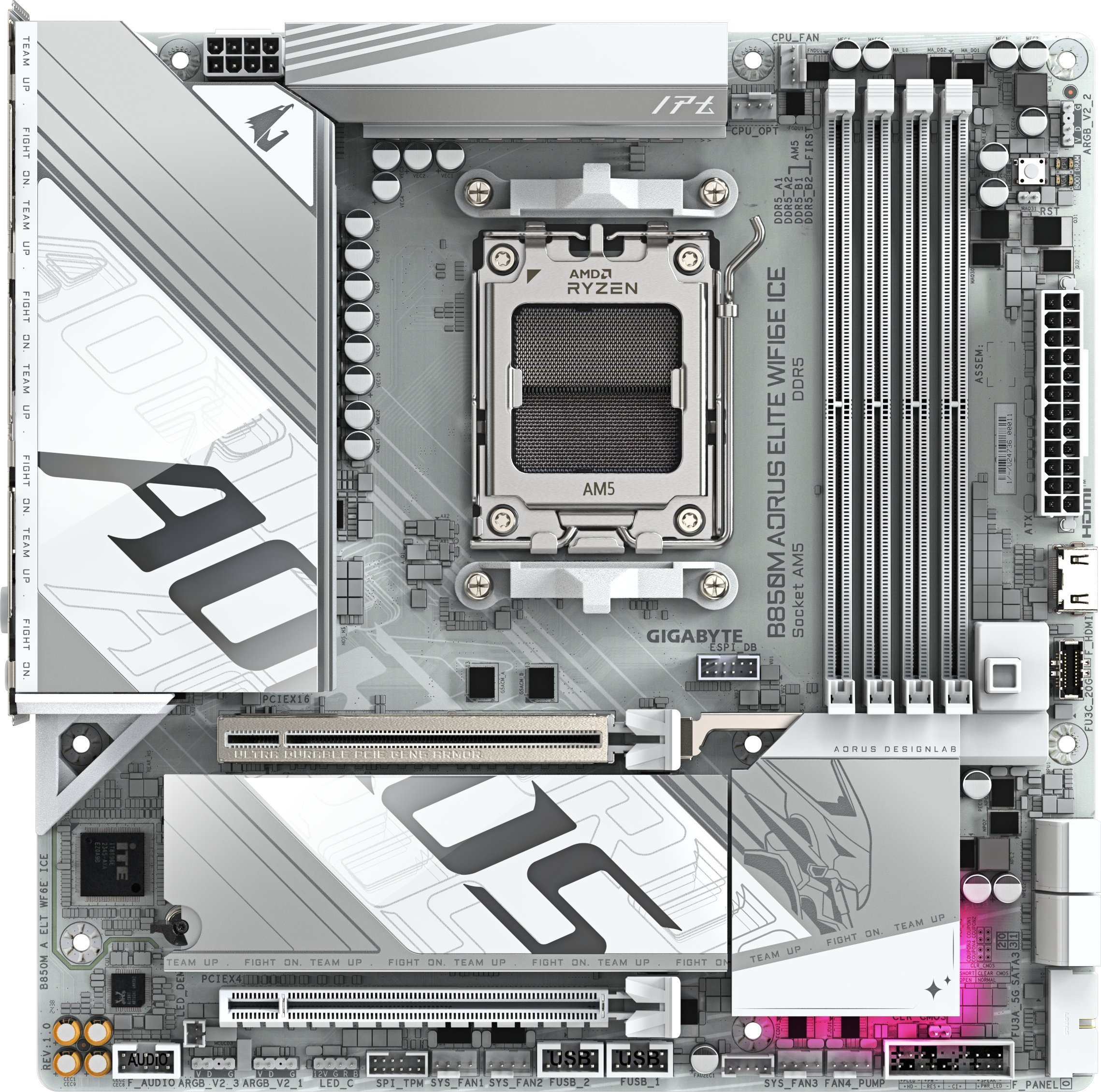 Pllakë amë Gigabyte B850M AORUS ELITE ICE, Wi-Fi 6E, mATX