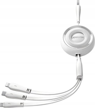 Kabllo karikimi Joyroom S-A40 Colorful Series, 3in1 USB-A në USB-C Lightning microUSB, 1m, e bardhë