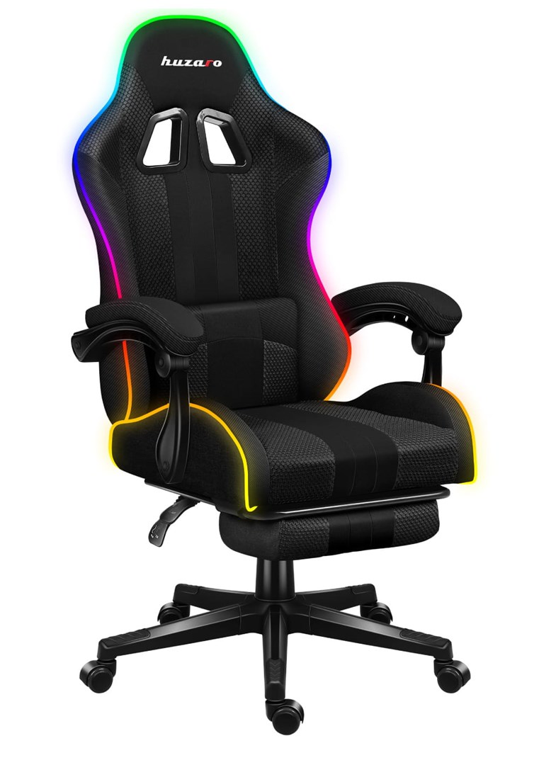 Karrige lojërash HUZARO Force 4.7, RGB Mesh, e zezë