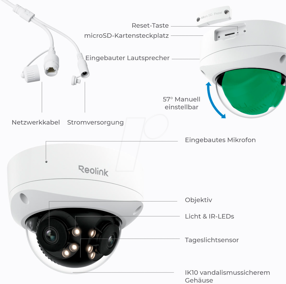 Kamerë sigurie Reolink Duo Series P757, IP 16MP, PoE, e jashtme