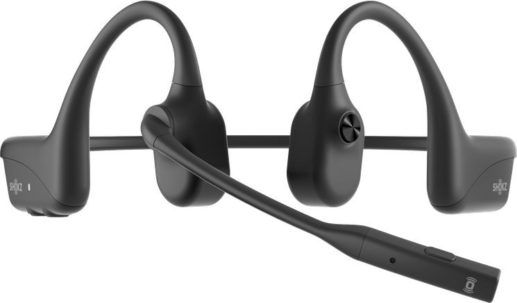 Kufje pa tela SHOKZ OpenComm2 UC, Bluetooth, anulim zhurme, të zeza