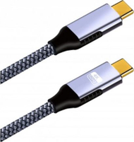 Kабел USB C Zenwire Thunderbolt 3 4, 2m, 100W, 4K 60Hz, сива Space