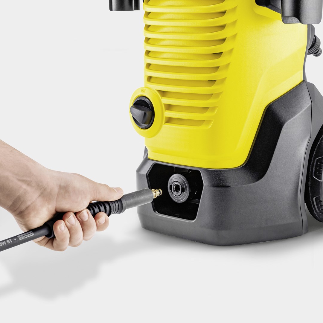 Pastrues me presion i lartë Karcher K 5 WCM Premium, motor me ftohje me ujë, bobinë për zorrë, i verdhë