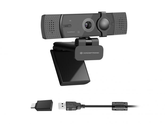 Kamera web Conceptronic AMDIS07B, 4K Ultra HD, autofokus, e zezë