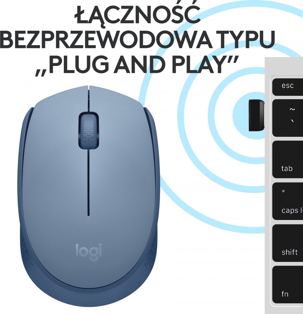 Maus Logitech M171, wireless, USB, i kaltërt