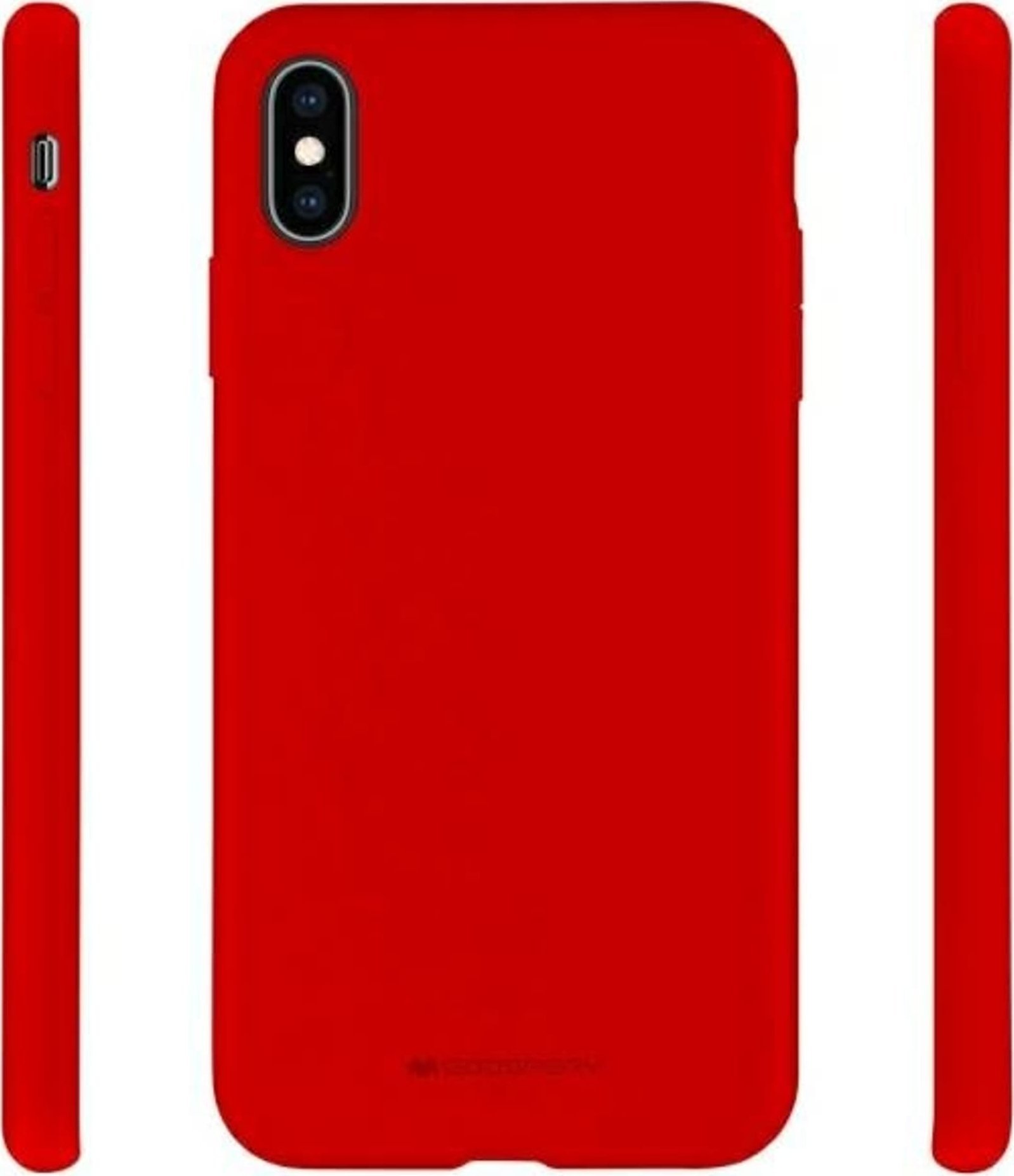 Këllëf silikoni Mercury për Samsung S23, me mikrofibër, i kuq